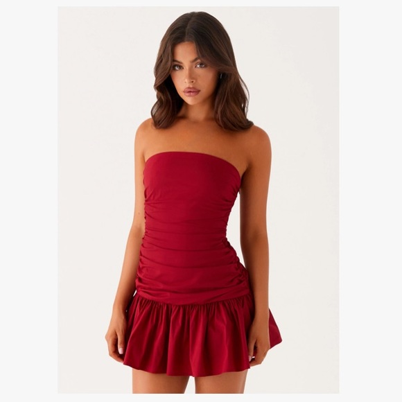 Peppermayo Carmel Mini Dress - Deep Red - Picture 1 of 2